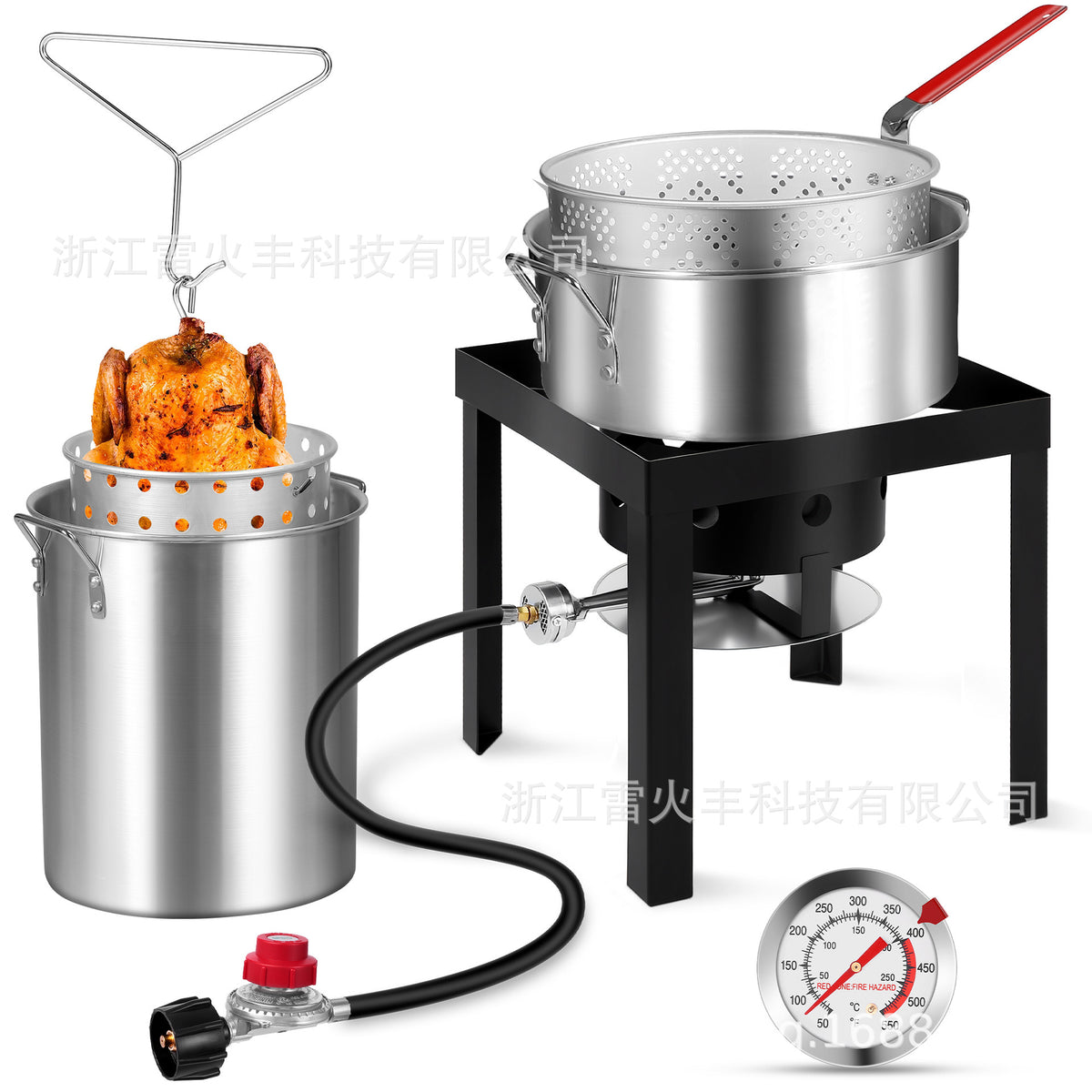厂家批发大号炸物油炸桶家用带滤网大容量炸锅不锈钢炸薯条炸锅Manufacturer’s wholesale large-sized deep-fryer for home use, with filter basket, large-capacity deep-fryer, stainless steel chip fryer