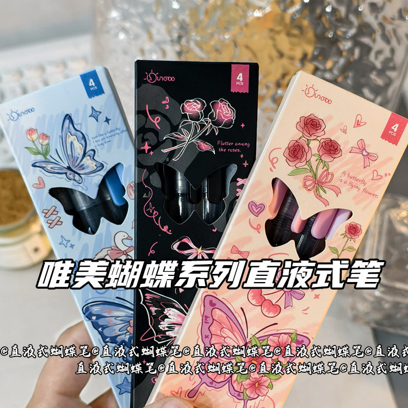中性笔高颜值黑色盒装学生走珠笔考试刷题笔办公签字笔 Stylish Black Boxed Ballpoint Pen for Students—Perfect for Exams, Practice Tests, and Office Use