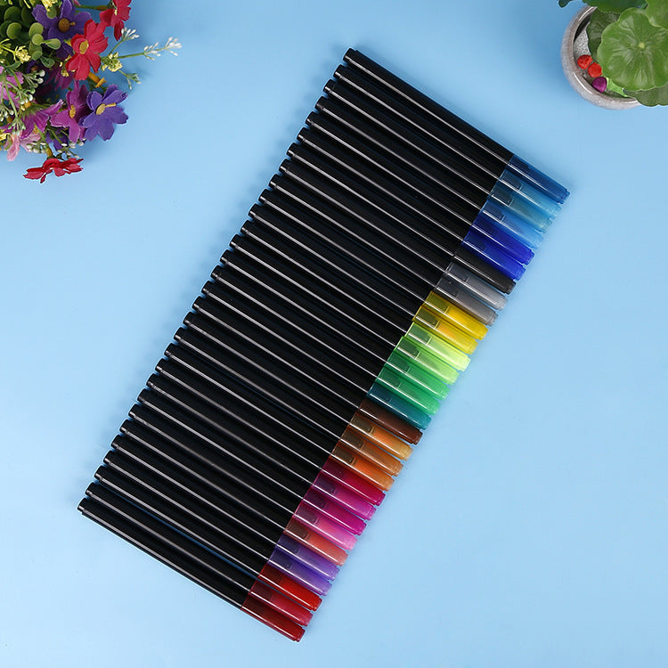 软头水彩笔小学生美术笔儿童可水洗环保画笔套装多色彩笔Soft-tip watercolour pens – Art pens for primary school pupils – Washable, eco-friendly children’s art pen set – Assorted colours