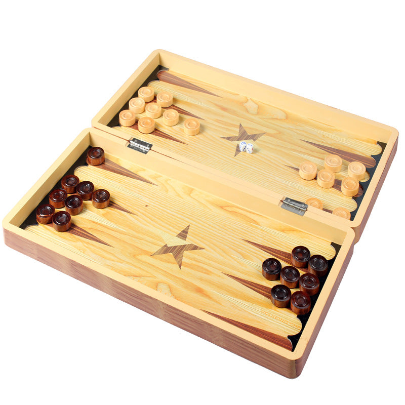 贴纸 阿拉伯双陆棋  国际象棋 国际跳棋 3合一 木制 pu高光漆Stickers, Arabic Backgammon, Chess, Checkers – 3-in-1 Set, Wooden, PU High-Gloss Finish