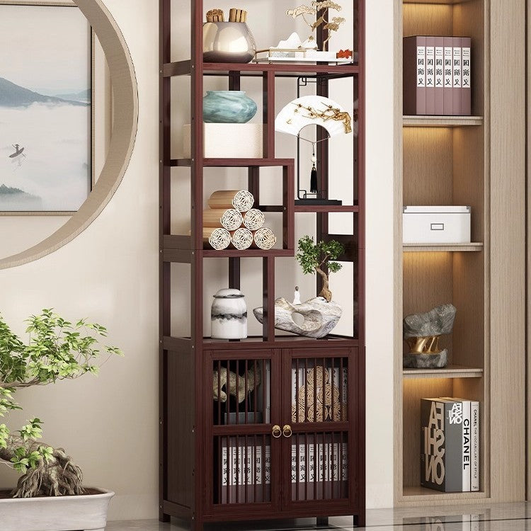 新中式博古架多宝阁 实木置物架客厅隔断展示柜古董摆件架New Chinese-style display cabinet, multi-shelf cabinet; solid wood shelving unit, living room room divider, display cabinet, antique ornament stand
