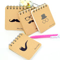 创意韩国文具黑色烫金胡子线圈本笔记涂鸦记事便签小本子Creative Stationery: Black Hot-Stamped Mustache Spiral-Bound Notebook for Sketching, Notes, and Sticky Notes