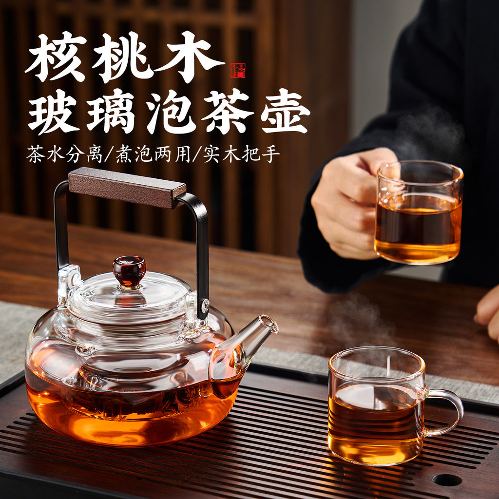 家用电陶炉煮茶器煮茶壶茶具泡茶壶加厚高硼硅玻璃养生茶壶 Home Electric Ceramic Stove Tea Maker, Teapot, Tea Set, Thickened High-Borosilicate Glass Health-Promoting Teapot