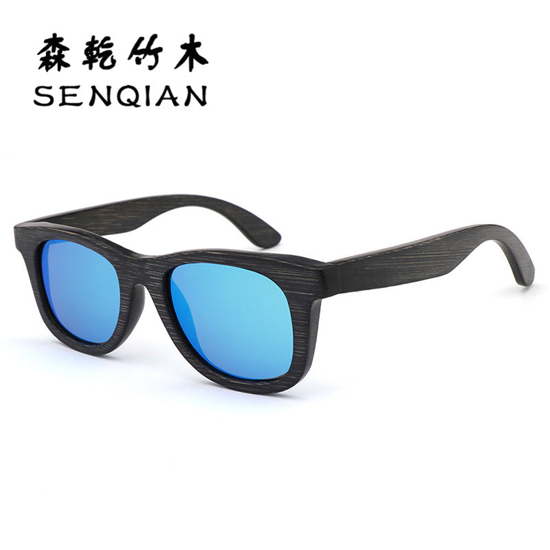 竹木框墨镜Bamboo and wood-framed sunglasses