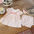 女童花边领短袖连衣裙裤子发带三件套手工打揽刺绣清新甜美Girls' Lace-Collar Short-Sleeve Dress, Pants, and Headband 3-Piece Set with Hand-Embroidered Lace—Fresh and Sweet