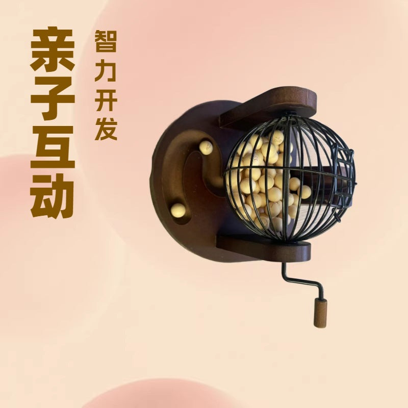 木架摇奖机    跨境 木制铁笼游戏  MDF宾果游戏  bingo游戏机Wooden Frame Prize Draw Machine    Cross-border Wooden Cage Game  MDF Bingo Game  Bingo Game Machine