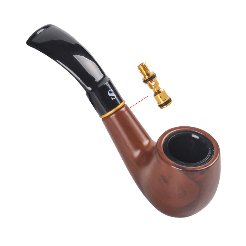 弯式经典入门烟斗清洗型循环过滤烟斗礼盒套装有配件Curved Classic Beginner’s Pipe, Cleaning-Type Circulating Filter Pipe Gift Set with Accessories