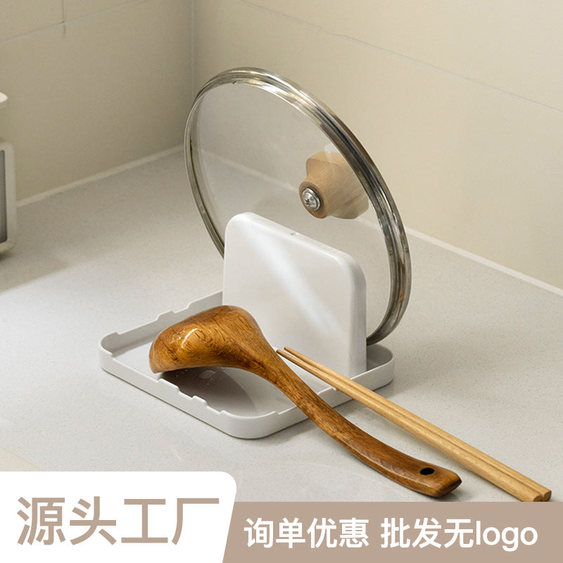 厨房锅盖架子台面放置器坐式锅铲架家用收纳置物架放筷子神器支架Kitchen pot lid rack, worktop organiser, freestanding spatula holder, household storage rack, handy chopstick holder