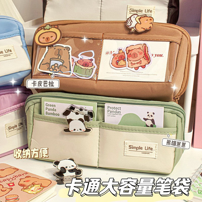 MOKA枕头笔袋高颜值笔袋超大容量简约小学生文具盒女生MOKA Pillow Pencil Case: Stylish, Extra-Large Capacity, Minimalist Pencil Case for Elementary School Girls