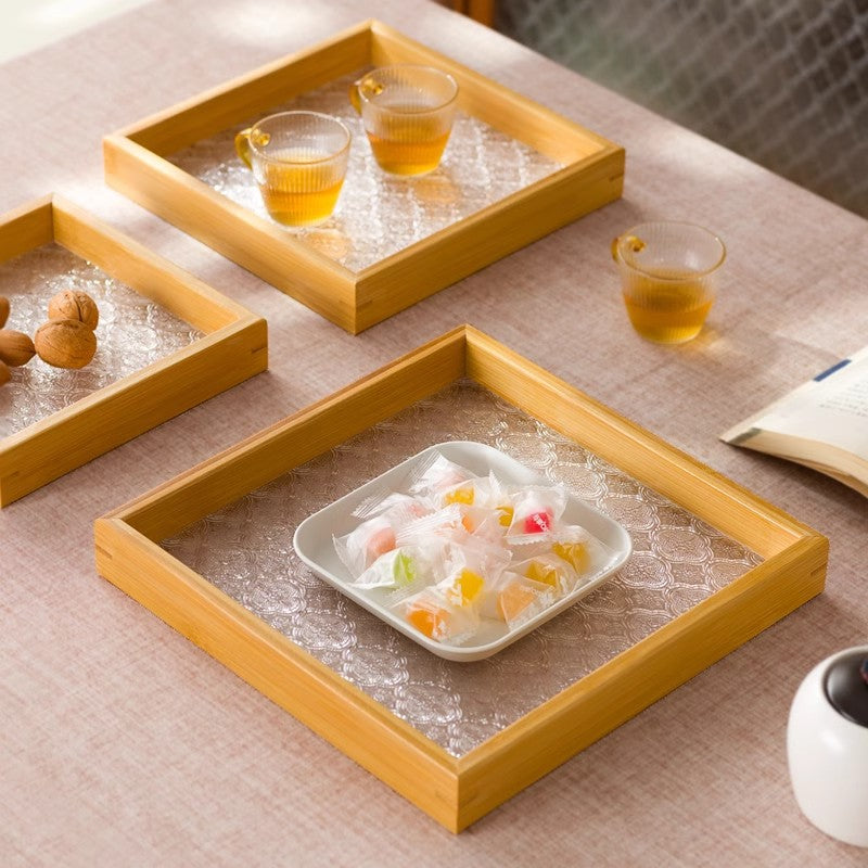 简约茶盘家用餐厅2025新款楠竹茶托盘茶具用茶室摆盘Minimalist Tea Tray – New 2025 Design for Home Dining Rooms: Nanmu Bamboo Tea Tray for Tea Sets and Tea Room Display
