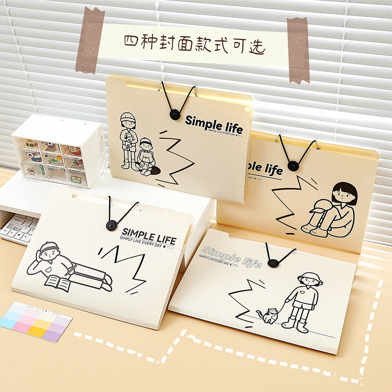 MOKA简生活系列5入8入12入搭扣文件夹PP多层A4文件袋收纳袋风琴包MOKA Simple Living Series 5-Pack, 8-Pack, and 12-Pack Snap-Closure Folders, PP Multi-Pocket A4 Document Bags, Storage Bags, Accordion-Style Bags