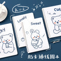 卡通线圈本学生日记本记事本 A5创意侧翻线圈笔记本方格手帐Cartoon Spiral-Bound Student Diary & Notebook: A5 Creative Side-Flip Spiral Notebook with Grid Pages