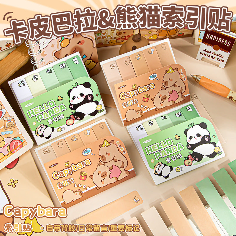 卡皮巴拉索引贴学生高颜值学习用品便利贴创意任意文具标记贴Capybara Index Stickers: Stylish Student Stationery, Creative Post-it Notes, and Versatile Stationery Label Stickers