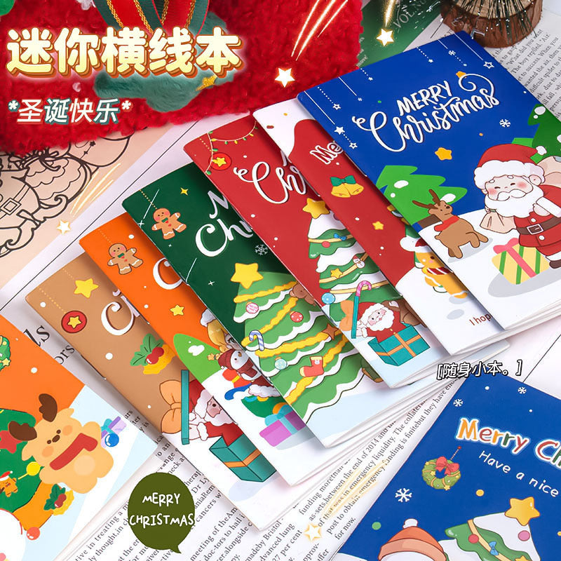 圣诞骑马钉横线本小本子学生可爱文具圣诞节创意记事本笔记本Christmas Horse-Themed Stitched Notebook: Cute Student Stationery, Creative Christmas Notepad