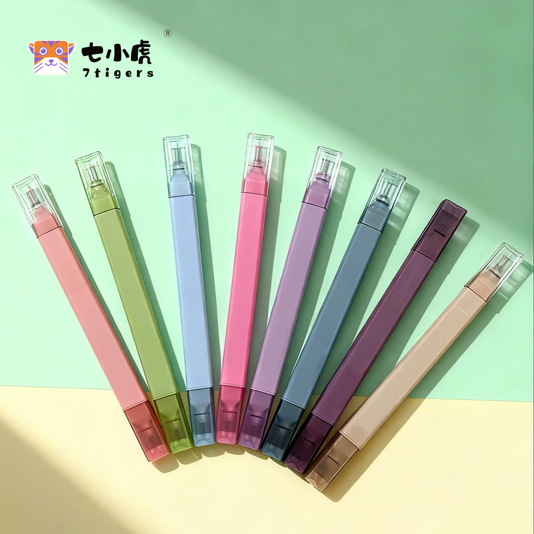 双头荧光笔学生用记号笔彩色粗细划重点轮廓笔手帐笔莹光笔彩色Double-ended highlighter pens; student highlighters; coloured highlighters in various thicknesses; outlining pens; bullet journal pens; fluorescent pens; coloured