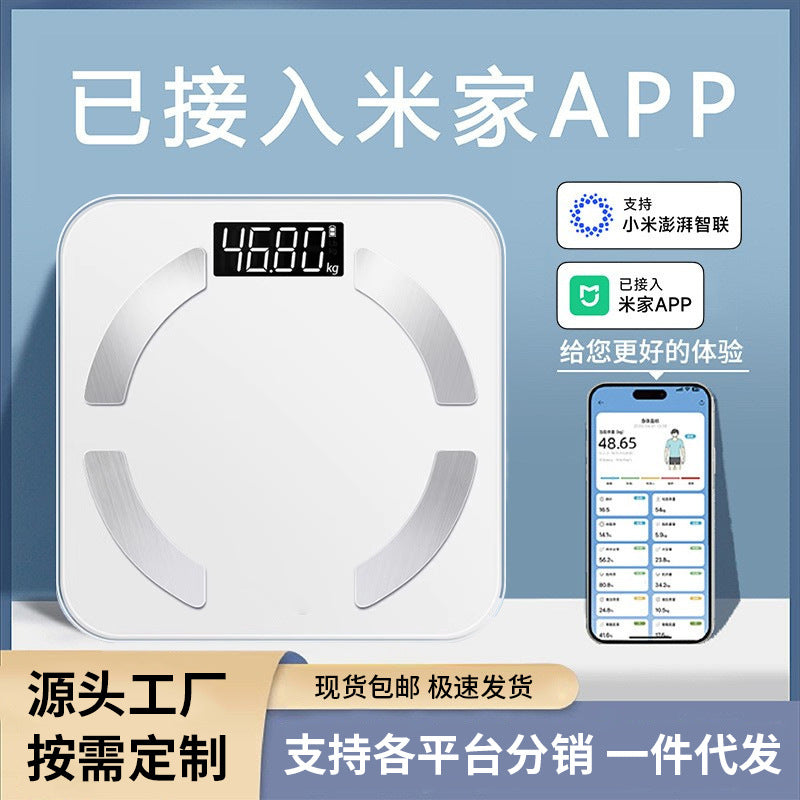 体重秤家用体脂秤精准电子秤人体称重计充电款小型已接入米家APPHome-use Body Fat Scale, Accurate Digital Scale, Rechargeable Personal Weighing Scale – Compact Model, Integrated with the Mi Home App