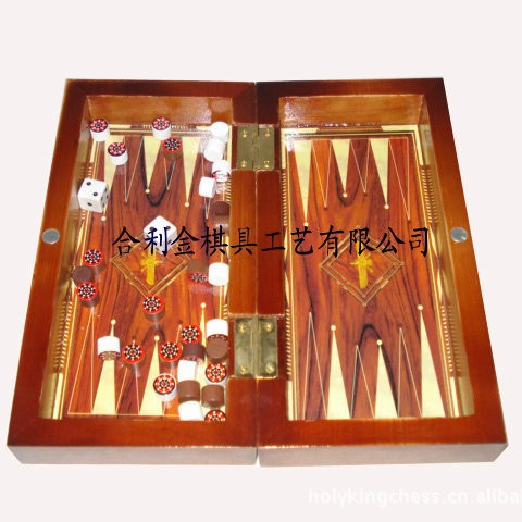 阿拉伯风格双陆棋 仿古金属棋子 木制礼品双陆棋Arabic-style Backgammon, Antique-style Metal Pieces, Wooden Gift Backgammon Set