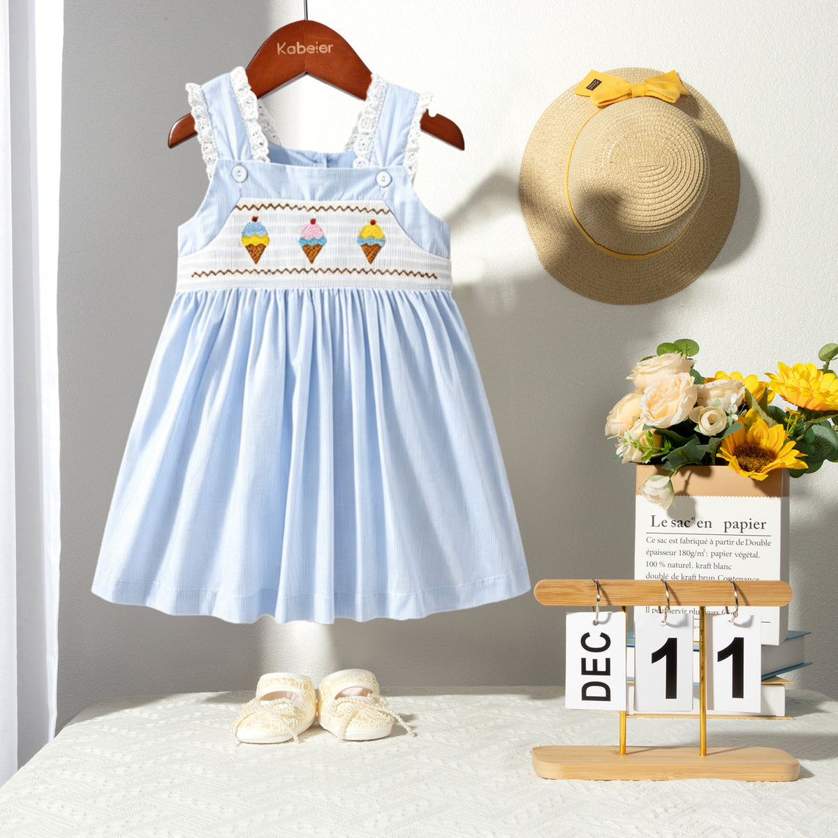 夏季女童无袖打揽连衣裙精美刺绣公主裙女宝宝背带裙Summer Sleeveless Wrap Dress for Girls, Exquisitely Embroidered Princess Dress, Baby Girl Overalls