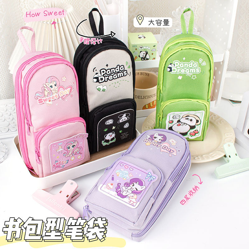 儿童笔袋4层大容量文具设计感小学生文具袋多层收纳袋子Children's Pencil Case: 4-Compartment, Large-Capacity, Stylish Design, Elementary School Student Stationery Bag, Multi-Compartment Storage Bag