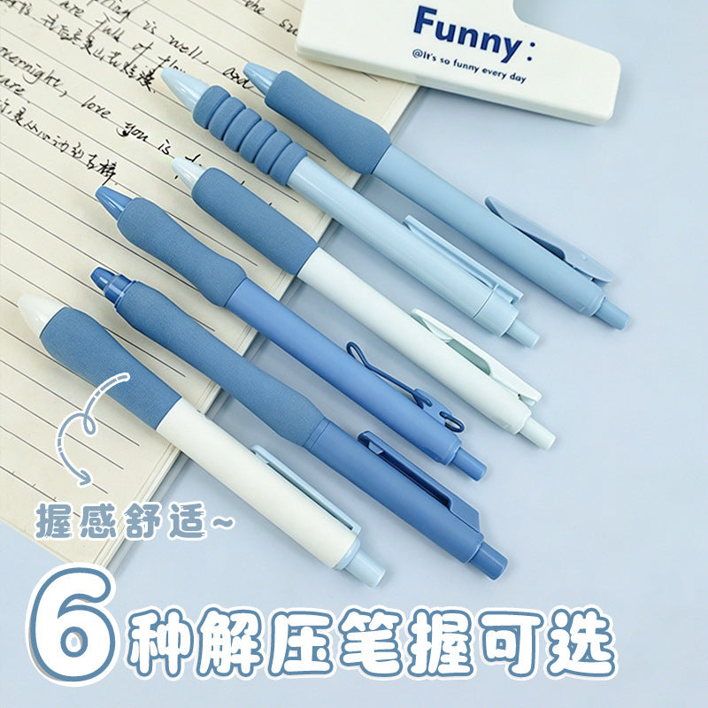 学生中性笔高颜值黑色0.5mm按动速干儿童刷题笔办公文具Stylish Black 0.5mm Student Ballpoint Pen with Push-Button Mechanism—Quick-Drying Pen for Kids' Practice Worksheets and Office Stationery