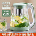 冷水壶大容量冰镇水果冷泡茶壶过滤凉水壶耐高温玻璃凉水杯Large-Capacity Water Pitcher for Chilled Fruit Cold-Brew Tea, Filtered Water Pitcher, Heat-Resistant Glass Water Cup