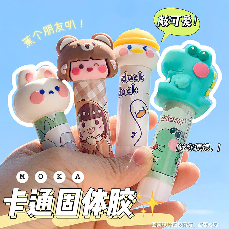 MOKA创意儿童卡通立体造型固体胶学生diy手工制作高粘度胶棒便携MOKA Creative Kids' Cartoon 3D Modeling Solid Glue Sticks for Students' DIY Crafts—High-Strength Glue Sticks, Portable