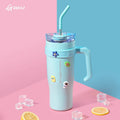 巨无霸保温杯大容量冰霸杯304不锈钢水杯女男生吸管杯子Giant Insulated Cup, Large-Capacity Ice-Keeping Cup, 304 Stainless Steel Water Bottle for Men and Women, Straw Cup