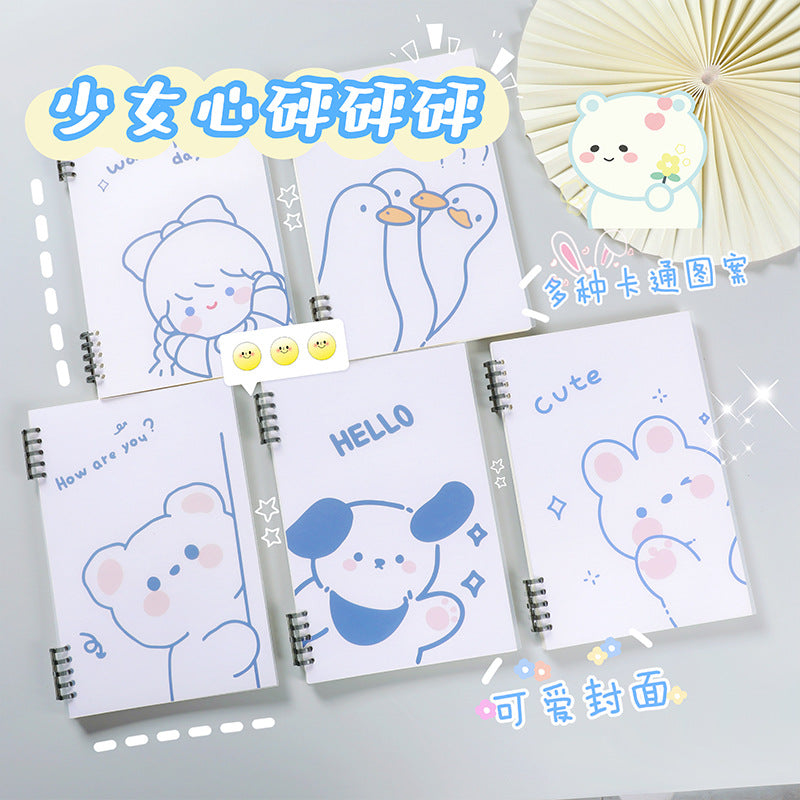 MOKA魔卡活页本可拆卸卡通b5外壳高颜值不硌手线圈本a5活页夹塑料MOKA Magic Card Ring Binder: Detachable Cartoon-Printed B5 Cover, Stylish and Comfortable to Hold, Spiral-Bound A5 Ring Binder, Plastic