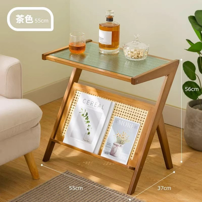 边几沙发边柜创意客厅小茶几床头轻奢角几卧室现代简约楠竹床头柜Side table, sofa sideboard, creative living room coffee table, bedside table, light luxury corner table, bedroom, modern minimalist nan bamboo bedside table