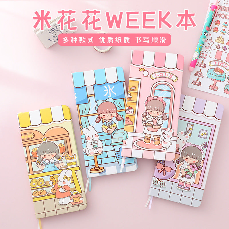 MOKA魔卡week本手帐本新款可爱笔记简约少女心ins高颜值记录本 MOKA Magic Card Weekly Planner: New Cute, Minimalist, Girly, and Stylish Notebook