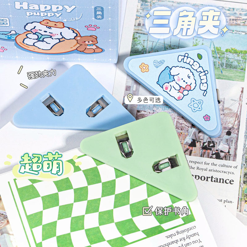 多功能亚克力彩色三角夹文具资料防卷边角夹办公文件票据手账夹子Multifunctional Acrylic Colored Triangle Clip for Stationery, Documents, and More—Prevents Curling and Protects Corners—Office Documents, Receipts, and Planner Clips