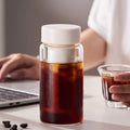 便捷随行杯新款玻璃咖啡茶叶冷萃杯高硼硅玻璃冷泡水杯美式咖啡杯Convenient Travel Mug—New Glass Coffee and Tea Cold Brew Cup, High-Borosilicate Glass Cold Brew Cup, American Coffee Cup