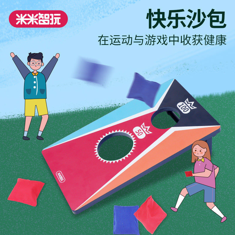 木质丢沙包儿童幼儿园益智运动投掷套装亲子游戏扔室内运动沙包板Wooden Sandbag-Throwing Educational Sports Set for Children and Nursery Schools – Parent-Child Game with Indoor Sports Sandbag Board