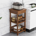 厨房置物架落地多层简易货架储物架子家用放置调料电饭煲橱柜楠竹Kitchen storage rack – freestanding, multi-tiered, simple shelving unit for home use; ideal for storing spices, rice cookers and kitchen cupboards; made from nan bamboo
