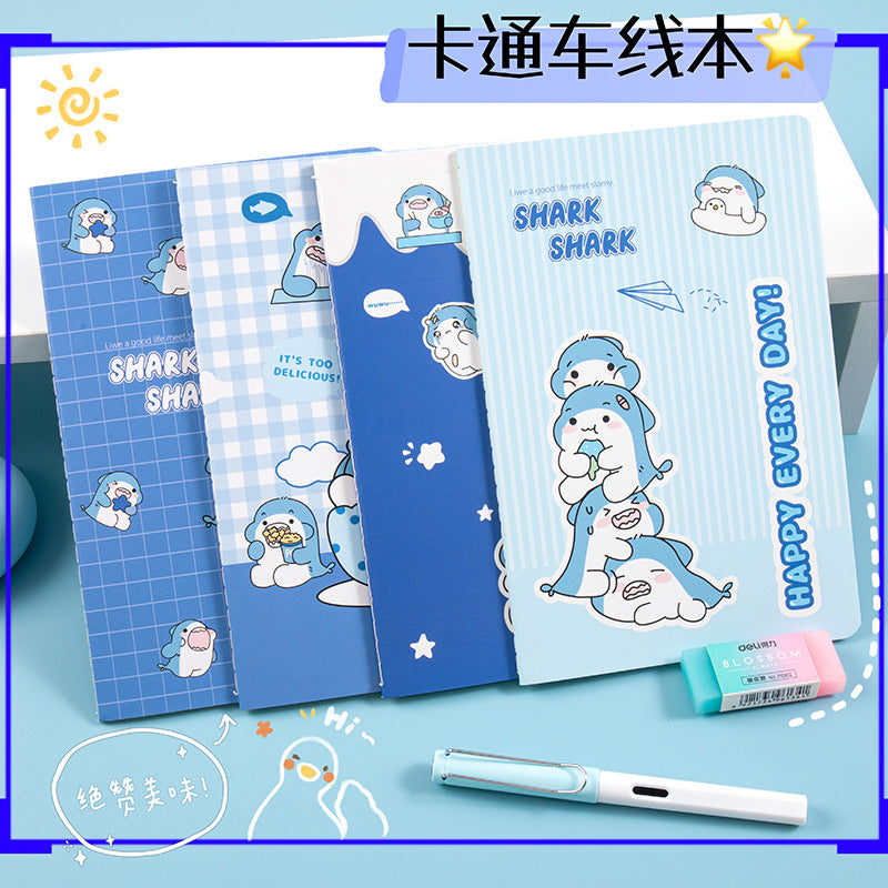 魔卡文化创意A5车线本可爱卡通图案笔记本学生学习文具手帐MoKa Cultural & Creative A5 Stitched Notebook with Cute Cartoon Designs—Student Study Stationery and Planner