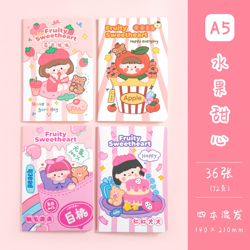 魔卡文化创意A5车线本可爱卡通图案笔记本学生学习文具手帐MoKa Cultural & Creative A5 Stitched Notebook with Cute Cartoon Designs—Student Study Stationery and Planner