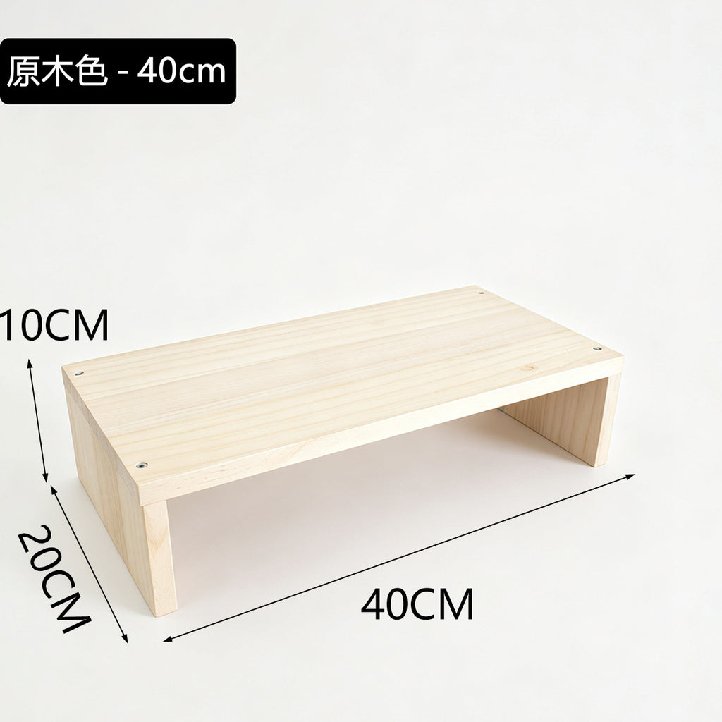 20cm宽纯实木阶梯置物架可移动小花架绿植盆栽加宽板面收纳展示架20cm-wide solid wood stepped shelving unit – portable small plant stand for houseplants and potted plants, with a wide shelf surface for storage and display