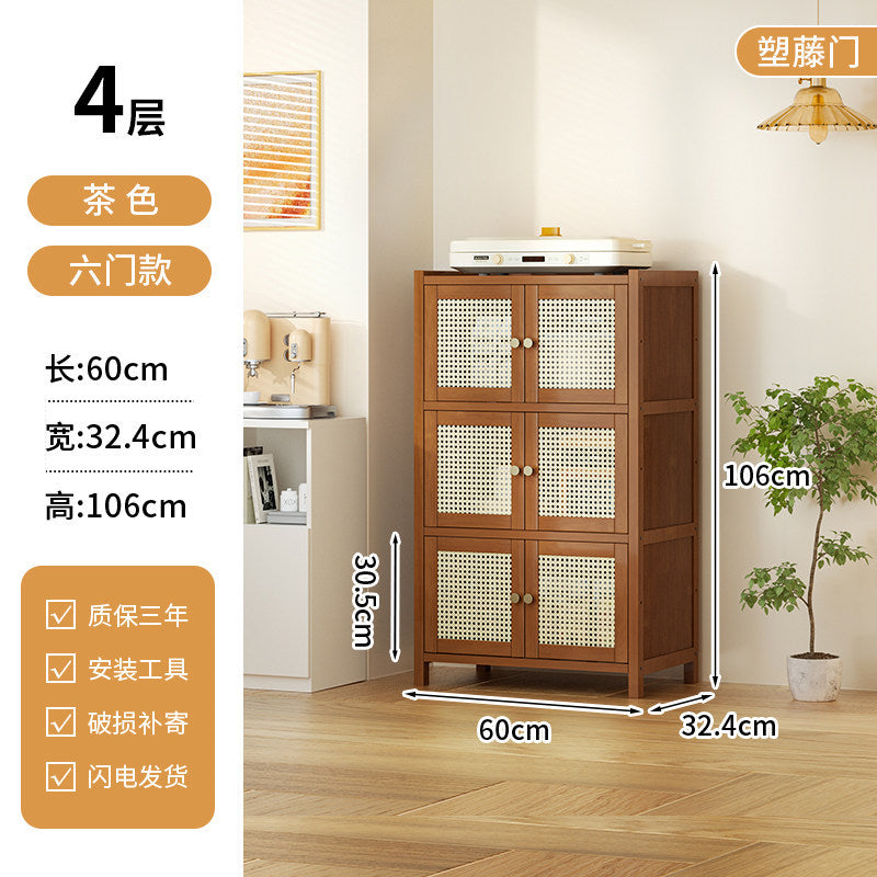 餐边柜靠墙一体储物柜中古风多功能茶水柜客厅Wall-mounted sideboard with integrated storage unit – vintage-style multifunctional tea cabinet for the living room