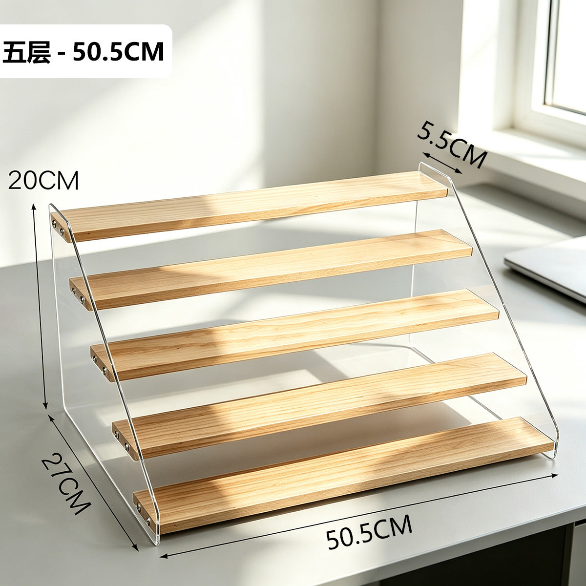 阶梯展示架多层桌面亚克力透明简约置物架手办玩具绿植摆件陈列架Stepped display stand – multi-tiered tabletop acrylic transparent minimalist shelving unit for figurines, toys, houseplants and decorative items