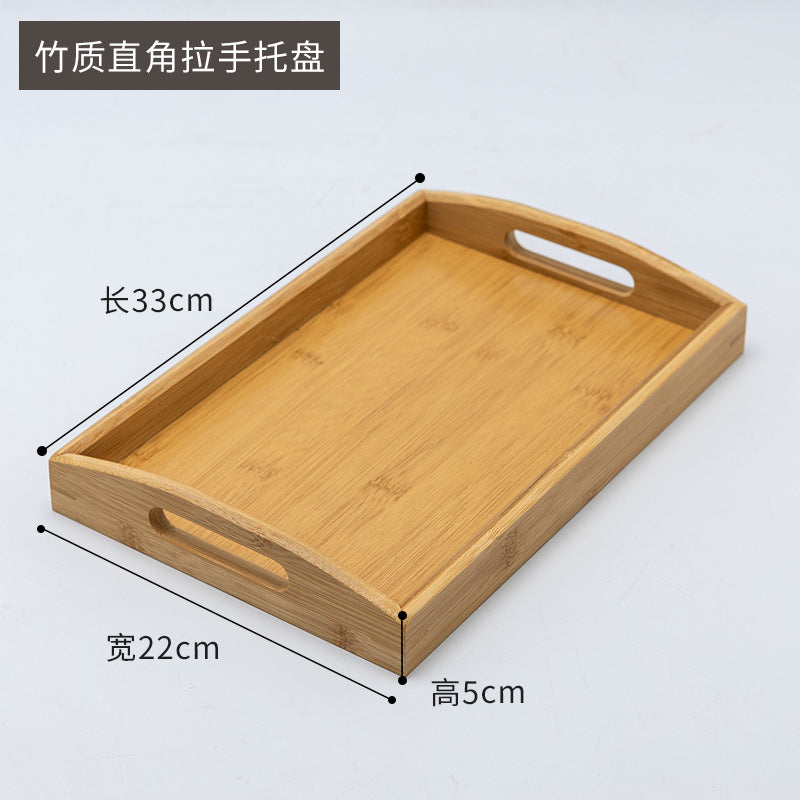 烧烤店菜盘烧烤盘楠竹托盘长方形竹制茶托盘双耳茶盘民宿面食餐盘Barbecue restaurant serving platters, barbecue trays, nanmu bamboo trays, rectangular bamboo tea trays, double-handled tea trays, bed-and-breakfast noodle serving plates