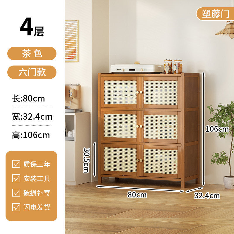 餐边柜靠墙一体储物柜中古风多功能茶水柜客厅Wall-mounted sideboard with integrated storage unit – vintage-style multifunctional tea cabinet for the living room