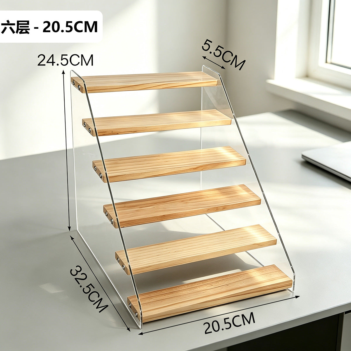 阶梯展示架多层桌面亚克力透明简约置物架手办玩具绿植摆件陈列架Stepped display stand – multi-tiered tabletop acrylic transparent minimalist shelving unit for figurines, toys, houseplants and decorative items