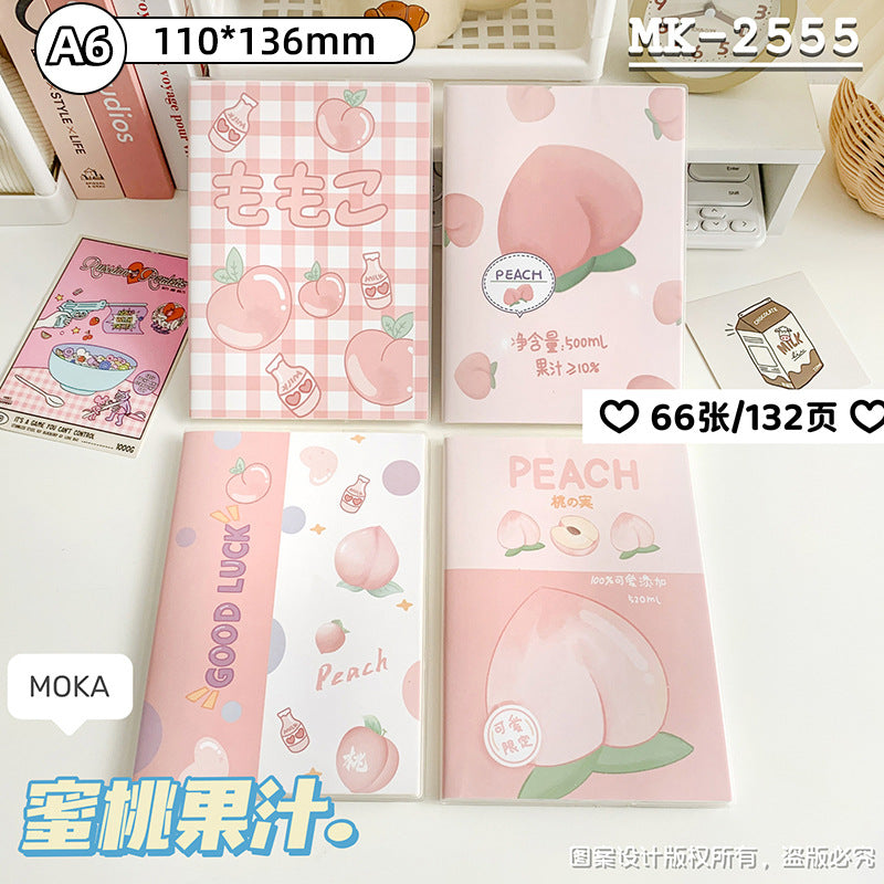 MOKA新款A6胶套笔记本A5学生办公高颜值加厚本子记笔记小清新本子MOKA's New A6 Plastic-Covered Notebook: A5 Size for Students and Office Use—Stylish, Thick-Paged Notebook for Note-Taking with a Fresh, Minimalist Design