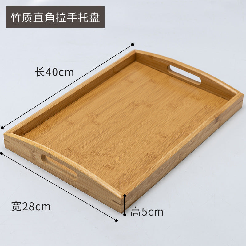 烧烤店菜盘烧烤盘楠竹托盘长方形竹制茶托盘双耳茶盘民宿面食餐盘Barbecue restaurant serving platters, barbecue trays, nanmu bamboo trays, rectangular bamboo tea trays, double-handled tea trays, bed-and-breakfast noodle serving plates