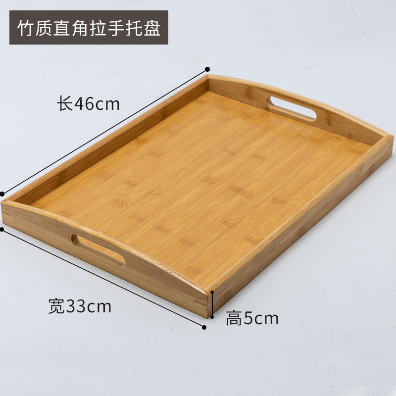 烧烤店菜盘烧烤盘楠竹托盘长方形竹制茶托盘双耳茶盘民宿面食餐盘Barbecue restaurant serving platters, barbecue trays, nanmu bamboo trays, rectangular bamboo tea trays, double-handled tea trays, bed-and-breakfast noodle serving plates