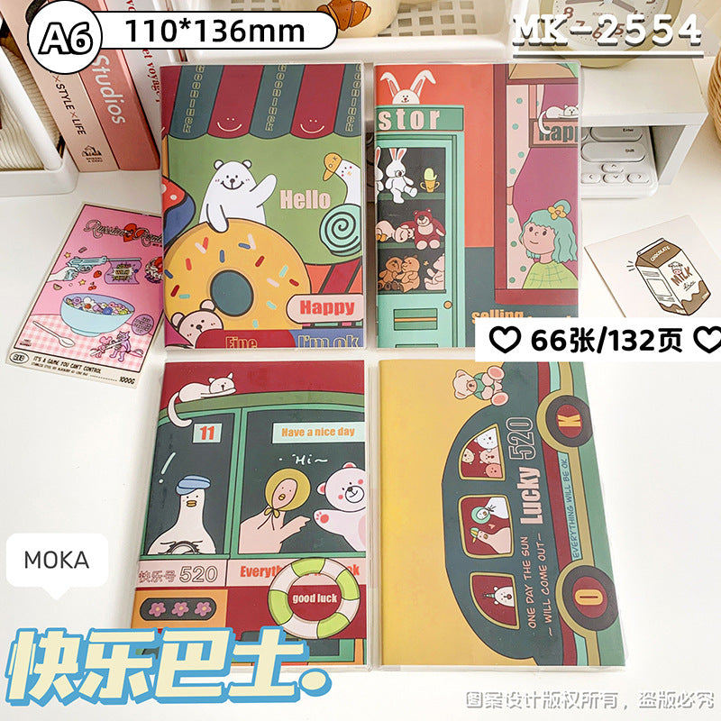 MOKA新款A6胶套笔记本A5学生办公高颜值加厚本子记笔记小清新本子MOKA's New A6 Plastic-Covered Notebook: A5 Size for Students and Office Use—Stylish, Thick-Paged Notebook for Note-Taking with a Fresh, Minimalist Design