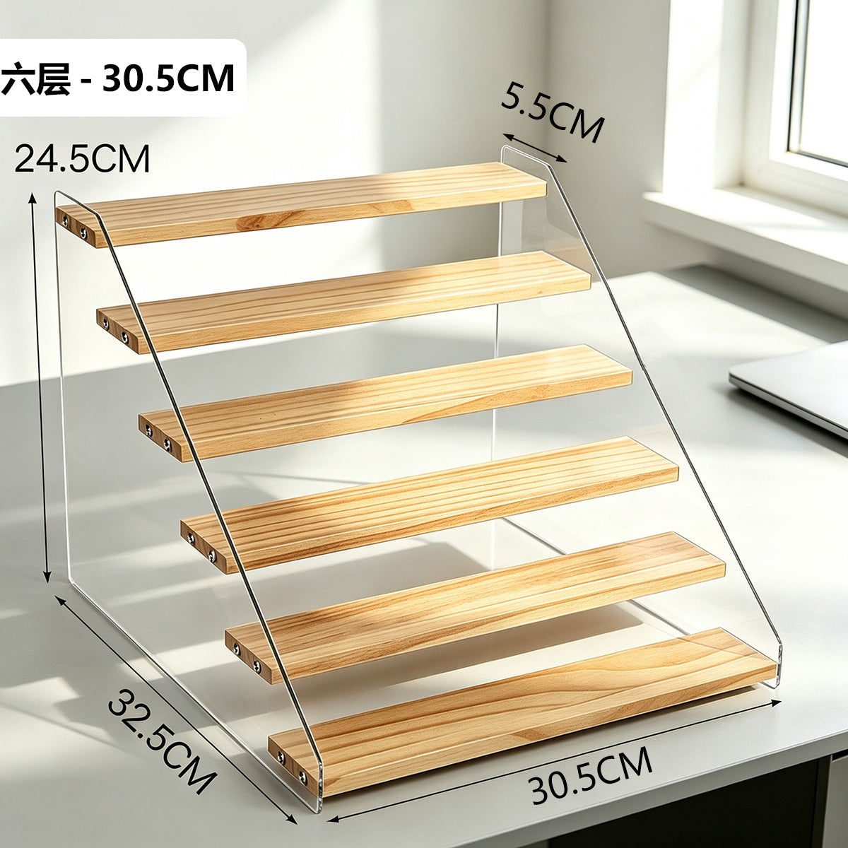 阶梯展示架多层桌面亚克力透明简约置物架手办玩具绿植摆件陈列架Stepped display stand – multi-tiered tabletop acrylic transparent minimalist shelving unit for figurines, toys, houseplants and decorative items