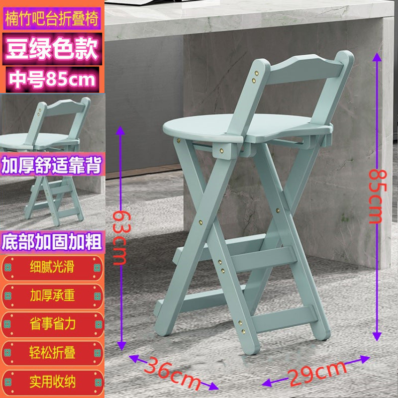 折叠椅子便携家用实木餐椅高脚凳吧台椅现代简约奶茶店前台靠背椅Folding chairs, portable solid wood dining chairs for home use, bar stools, modern minimalist backrest chairs for tea shops and reception areas