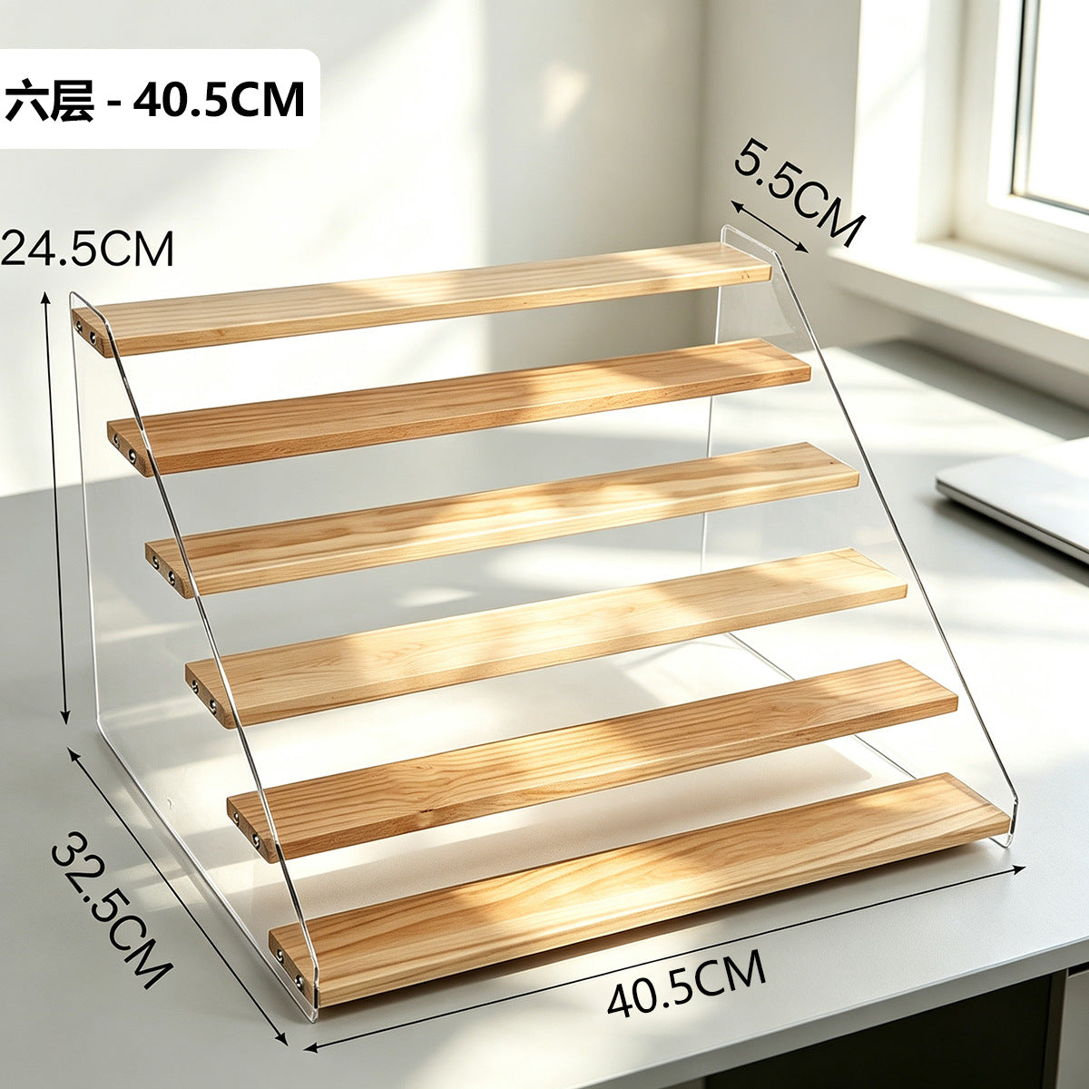 阶梯展示架多层桌面亚克力透明简约置物架手办玩具绿植摆件陈列架Stepped display stand – multi-tiered tabletop acrylic transparent minimalist shelving unit for figurines, toys, houseplants and decorative items