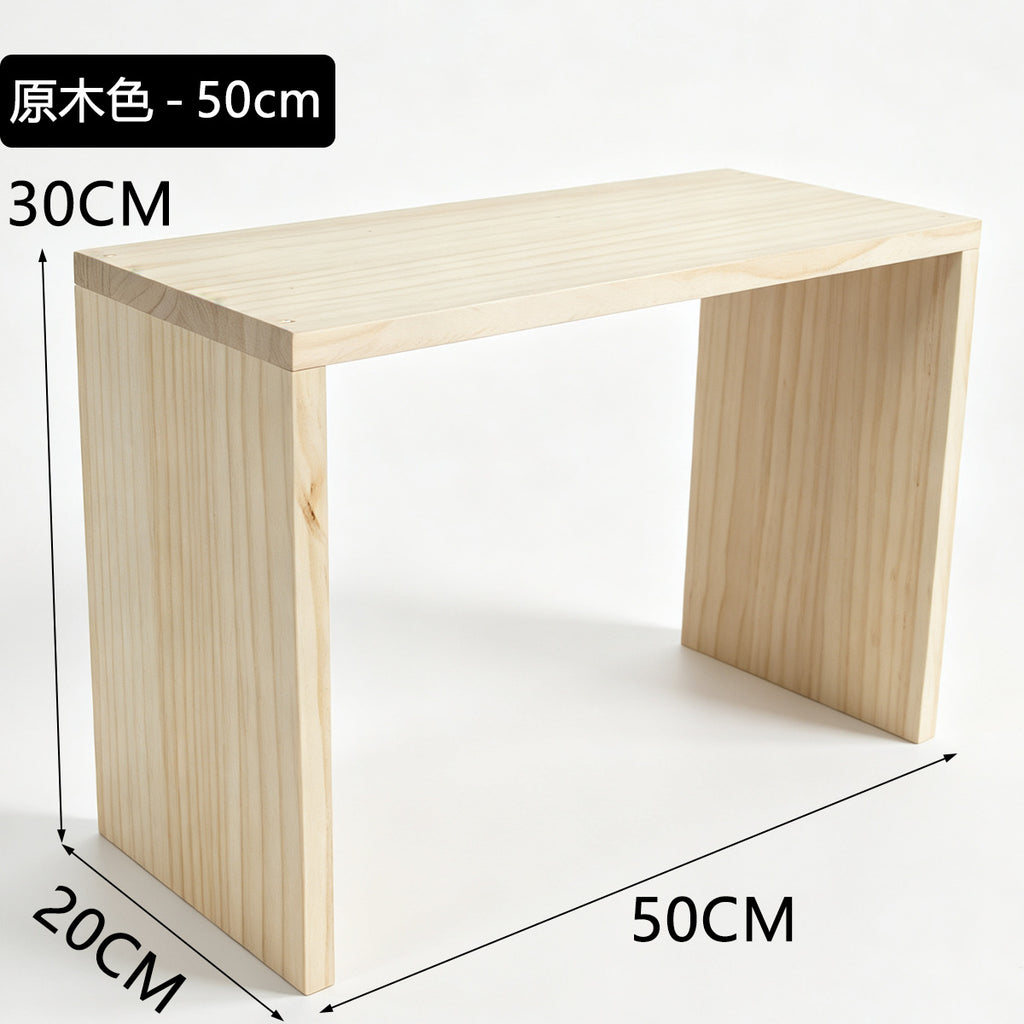 20cm宽纯实木阶梯置物架可移动小花架绿植盆栽加宽板面收纳展示架20cm-wide solid wood stepped shelving unit – portable small plant stand for houseplants and potted plants, with a wide shelf surface for storage and display